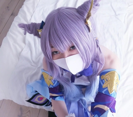 柚子猫cosplay原神刻晴性感袜子视频