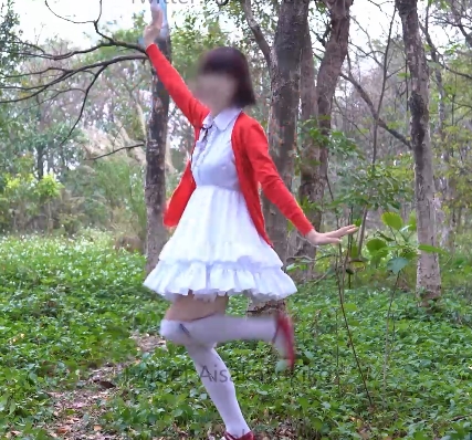 COS剑三妹子网红灰色长裙合集4V50G，校园可爱风格